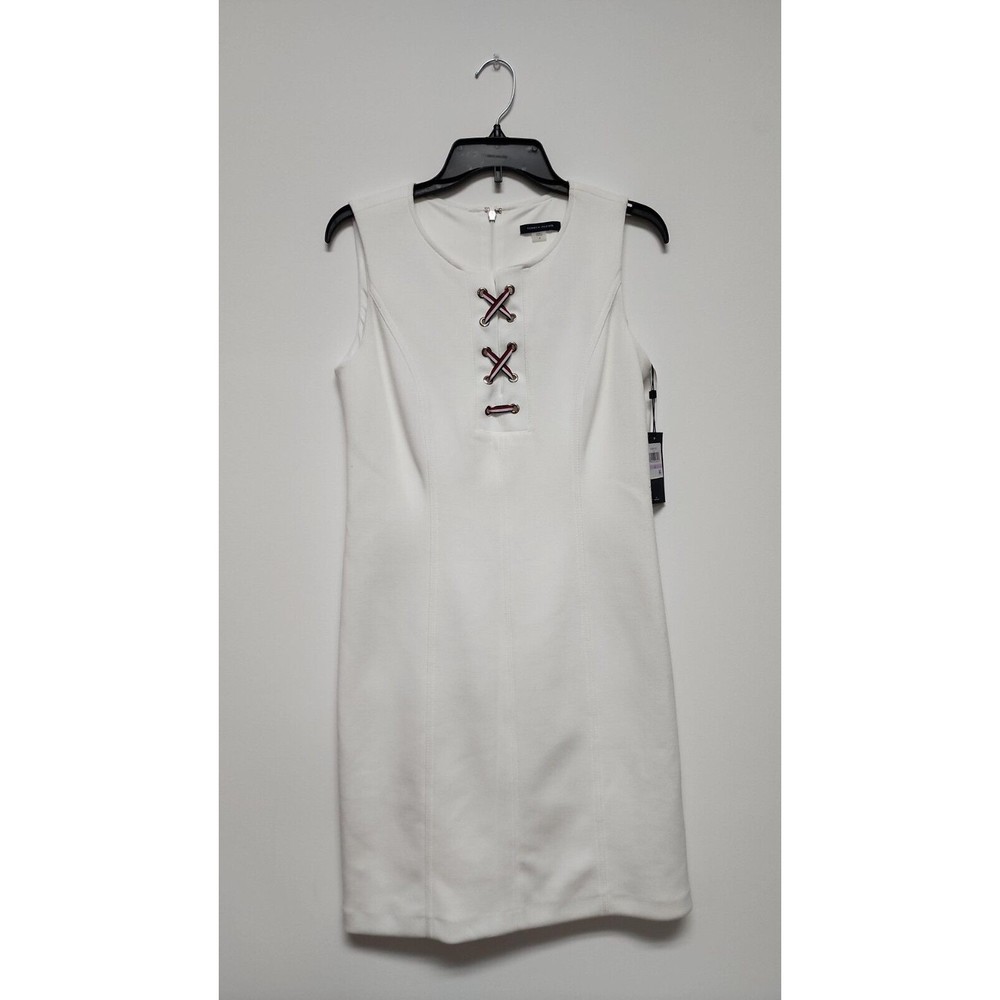 Tommy Hilfiger Women's Pique Knit Colorblock A-line Ivory Size 6